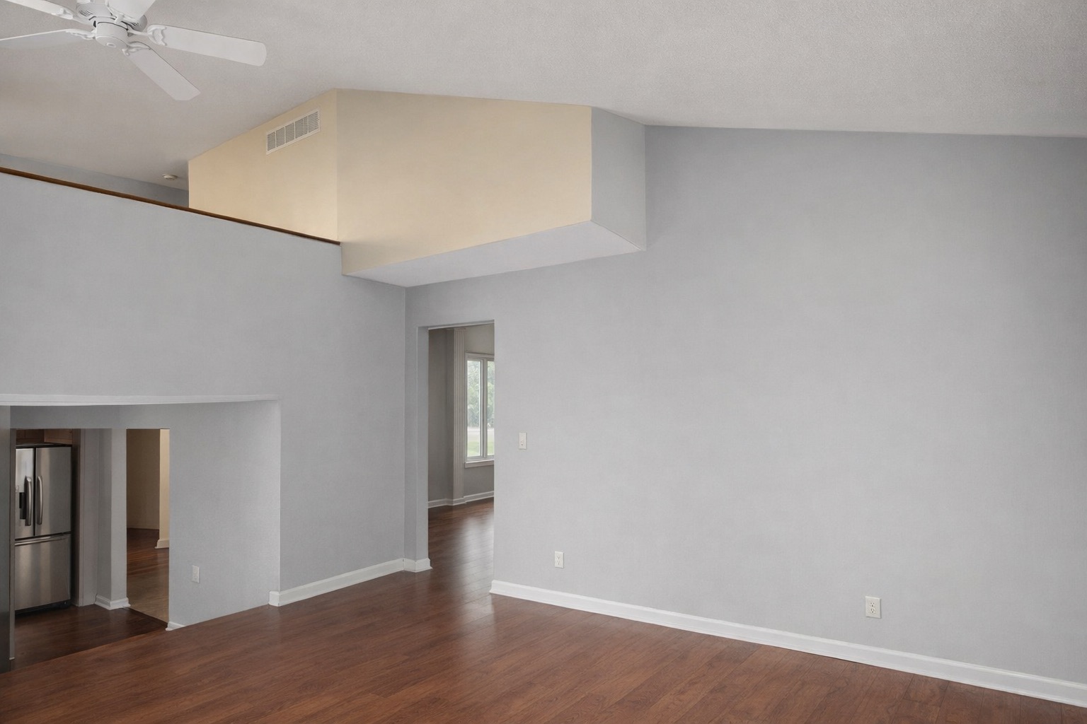 High-ceiling living room repaint