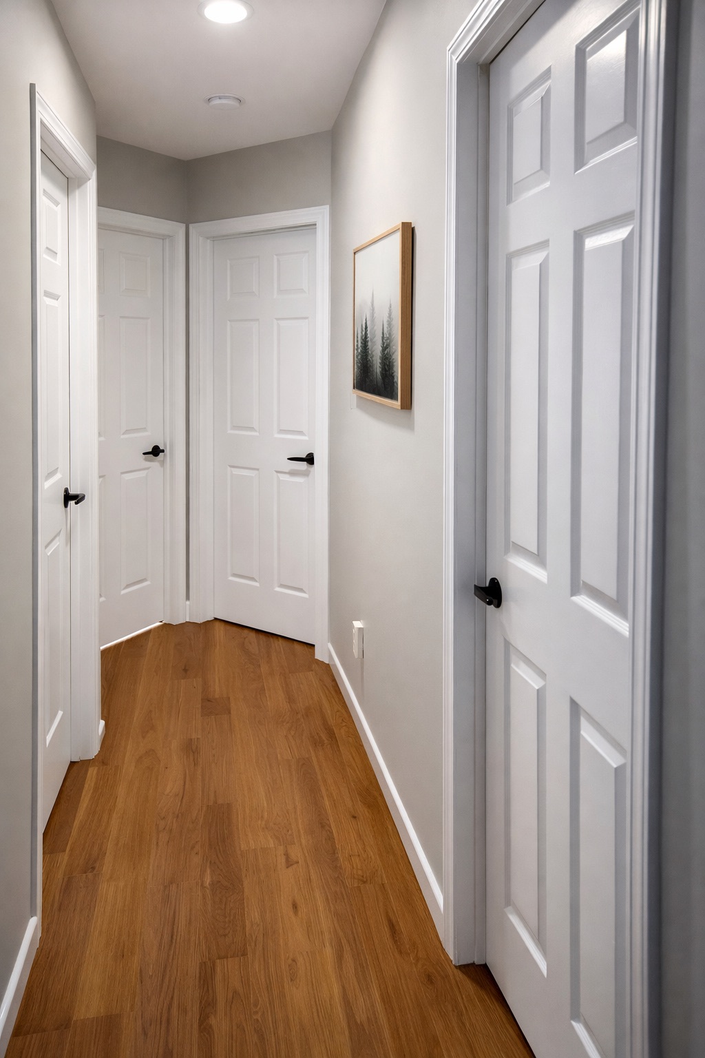 Interior trim, drywall finishing, paint, and door hardware upgrades in Huntsville Alabama