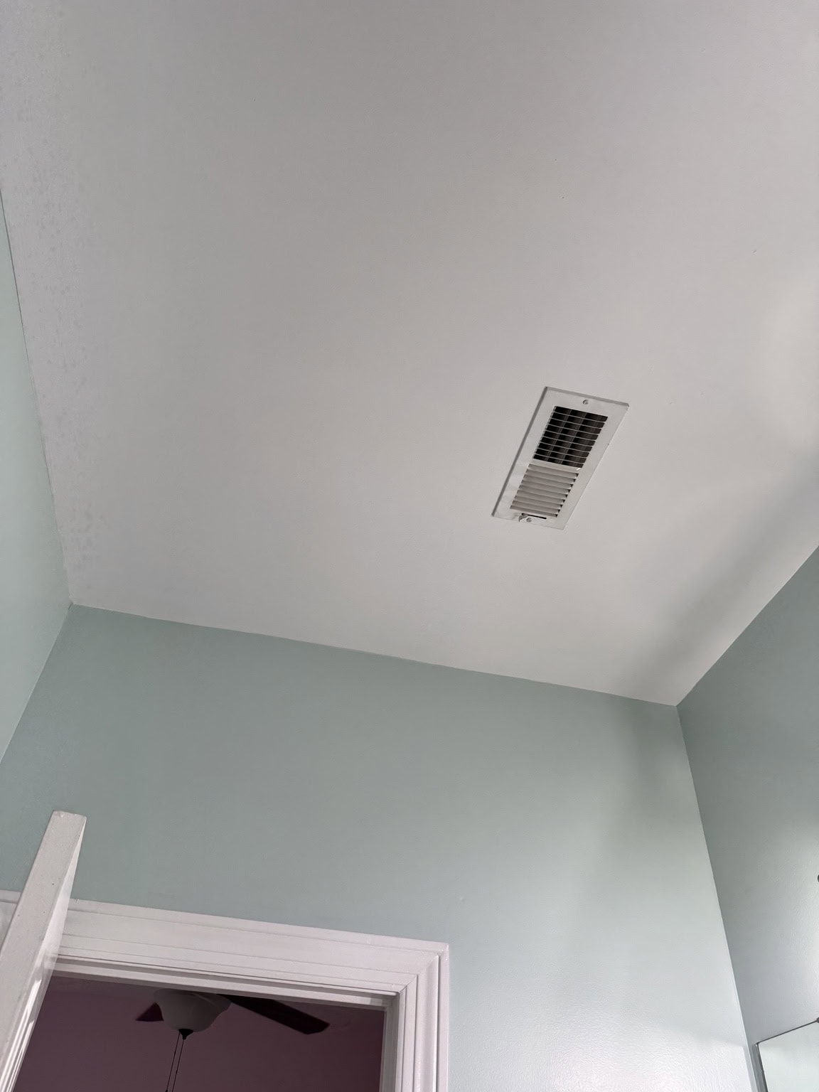 Bathroom ceiling drywall repair texture matching and ceiling painting in Huntsville Alabama